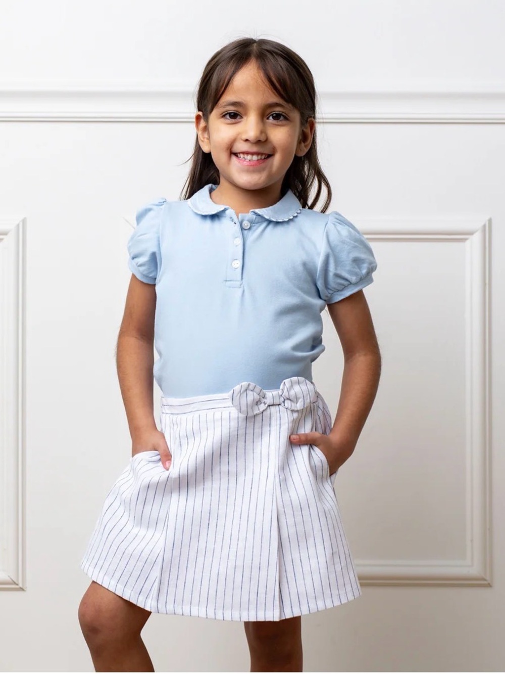 NWT Hope & Henry Organic Puff Sleeve Girls Top Size Large